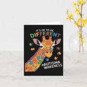 Het is OK om een beetje anders Giraffe autisme bew Kaart (Gele Bloem)