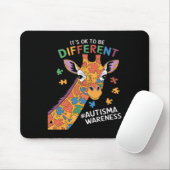 Het is OK om een beetje anders Giraffe autisme bew Muismat (Met muis)