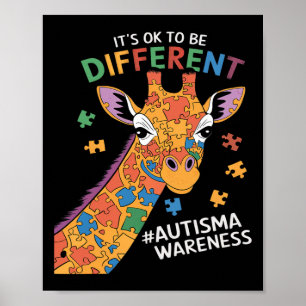 Het is OK om een beetje anders Giraffe autisme bew Poster
