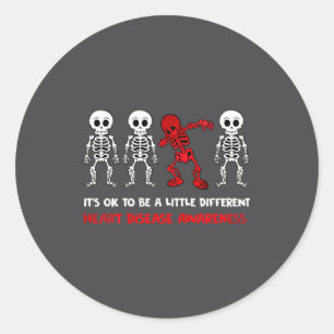 Het Is Ok Om Een Beetje Anders Hartziekte Te Zijn Ronde Sticker