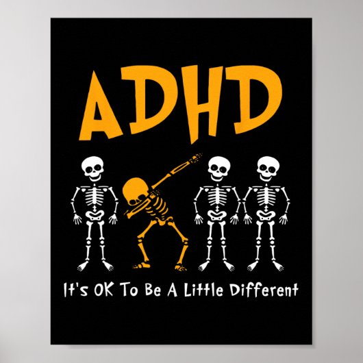 Het is OK om een beetje anders te zijn ADHD-bewust Poster (Voorkant)
