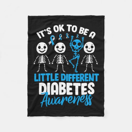 Het Is Ok Om Een Beetje Anders Te Zijn Diabetes Be Fleece Deken (Voorkant)