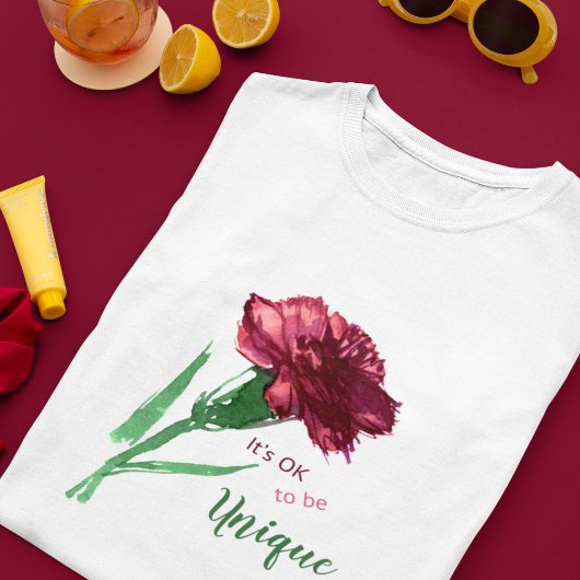 Het is OK om een unieke Inspirerend Waterverf bloe T-shirt