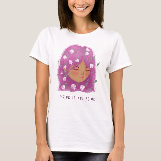 Het is ok om niet ok Mental Health Awareness Schat T-shirt (Voorkant)