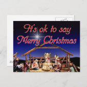 Het is ok om te zeggen vrolijk kerstfeest Briefkaa Feestdagenkaart (Voorkant / Achterkant)