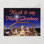 Het is ok om te zeggen vrolijk kerstfeest Briefkaa Feestdagenkaart (Voorkant)