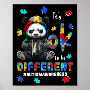Het Is Ok Om Verschillend Te Zijn Autisme Panda  Poster