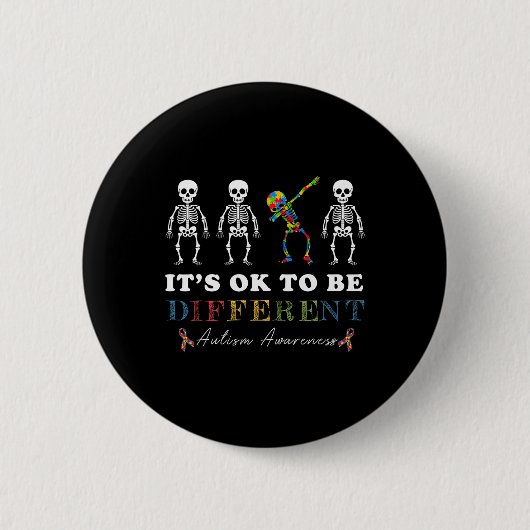 Het is OK om verschillende autisme bewustzijn dabb Ronde Button 5,7 Cm (Voorkant)