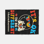 Het is OK om verschillende autisme groovy glimlach Fleece Deken (Voorkant (Horizontaal))