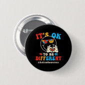 Het is OK om verschillende autisme groovy glimlach Ronde Button 5,7 Cm (Voorkant /achterkant)