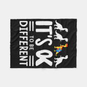 Het is OK om verschillende dinosaurus autisme bewu Fleece Deken (Voorkant (Horizontaal))