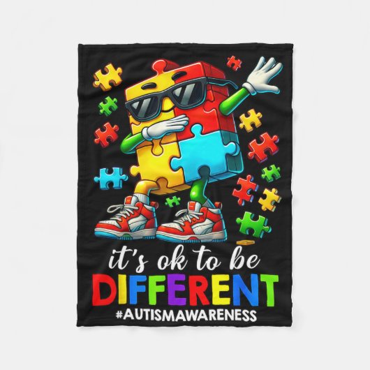 Het is OK om verschillende puzzels van autisme te Fleece Deken (Voorkant)