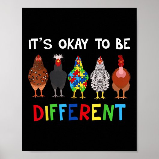 Het is OK om verschillende Schattigee puzzel kip a Poster (Voorkant)