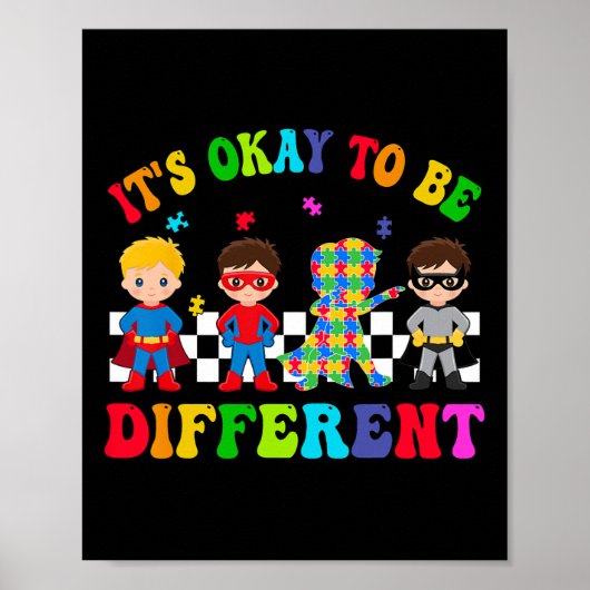 Het is OK om verschillende super Kinder heldenauti Poster (Voorkant)