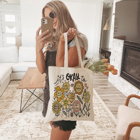 Het Is Oké Boho Bloemige Boodschappentas Tote Bag