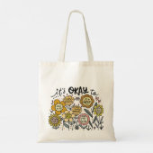 Het Is Oké Boho Bloemige Boodschappentas Tote Bag (Achterkant)