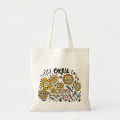 Het Is Oké Boho Bloemige Boodschappentas Tote Bag (Voorkant)