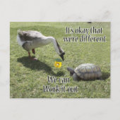 Het is oké dat we anders zijn, we kunnen het uitwe briefkaart (Voorkant)