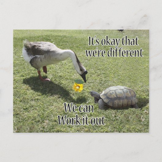 Het is oké dat we anders zijn, we kunnen het uitwe briefkaart (Voorkant)