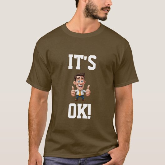 "Het is oké!" Duimen omhoog Cartoon T-shirt (Voorkant)