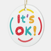 Het is oké! keramisch ornament (Links)