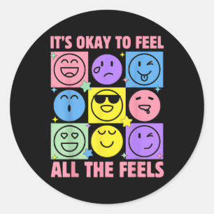 Het is oké om alle gevoelens van geestelijke gezon ronde sticker