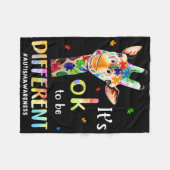 Het is oké om anders Giraffe puzzel autisme AWA zi Fleece Deken (Voorkant (Horizontaal))