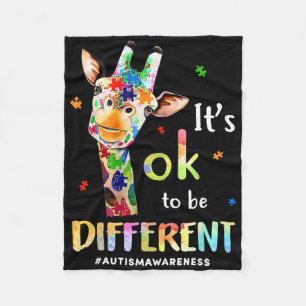 Het is oké om anders Giraffe puzzel autisme AWA zi Fleece Deken