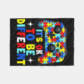 Het is oké om anders te zijn Autism Gaming Control Fleece Deken (Voorkant (Horizontaal))
