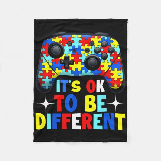Het is oké om anders te zijn Autism Gaming Control Fleece Deken (Voorkant)