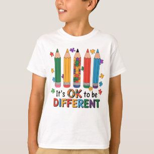 Het is oké om anders te zijn Autisme bewustzijn le T-shirt