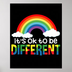 Het Is Oké Om Anders Te Zijn Autisme Bewustzijn Poster