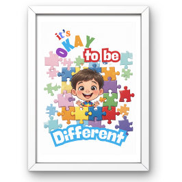 Het is oké om anders te zijn Autisme Steunposter Poster