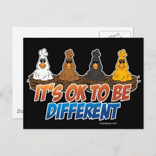 Het is oké om anders te zijn briefkaart (Voorkant / Achterkant)