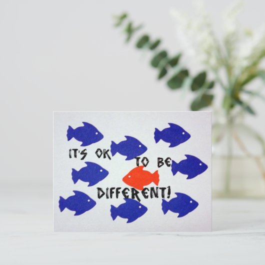 Het is oké om anders te zijn! briefkaart (Staand voorkant)