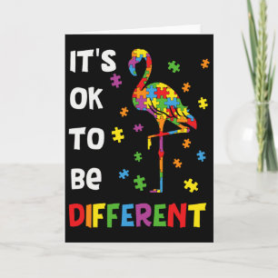 Het is oké om anders te zijn Flamingo Autisme Bewu Kaart