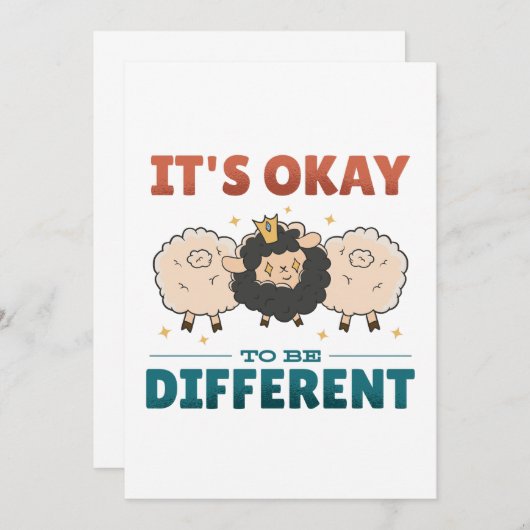 Het is oké om anders te zijn kaart (Voorkant / Achterkant)