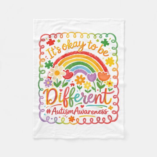 Het is oké om anders te zijn Neurodiversiteit Auti Fleece Deken (Voorkant)