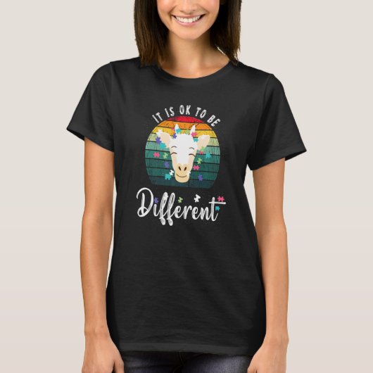 Het is oké om anders te zijn Schattige Giraffe Aut T-shirt (Voorkant)