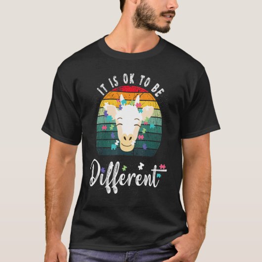Het is oké om anders te zijn Schattige Giraffe Aut T-shirt (Voorkant)