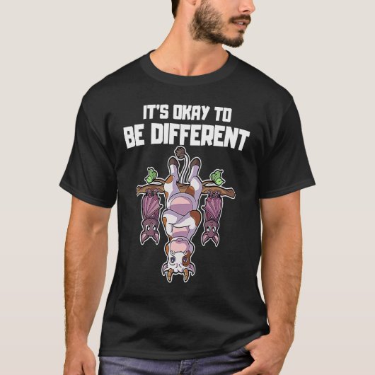 Het is oké om anders te zijn Sei Anders Cow Bat 3 T-shirt (Voorkant)