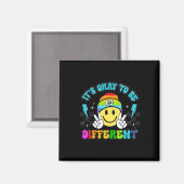 Het Is Oké Om Anders Te Zijn Smile Face Puzzel Aut Magneet (Voorkant / Achterkant)