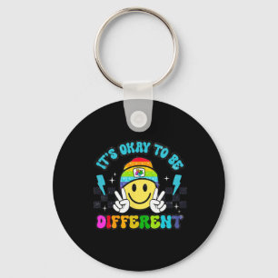 Het Is Oké Om Anders Te Zijn Smile Face Puzzel Aut Sleutelhanger