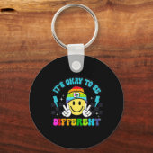 Het Is Oké Om Anders Te Zijn Smile Face Puzzel Aut Sleutelhanger (Voorkant)