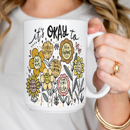 Het Is Oké Om Boho Bloem Bekerkop Koffiemok