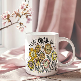 Het Is Oké Om Boho Bloem Bekerkop Koffiemok