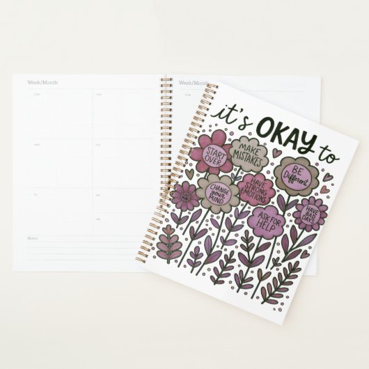 Het Is Oké Om Boho Bloemig Te Zijn Planner (Display)