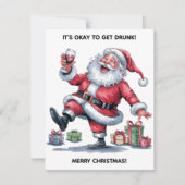 Het Is Oké Om Dronken Te Worden™ Platte Notitiekaa Notitiekaartje (Voorkant)