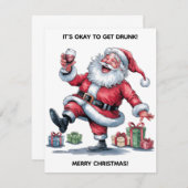 Het Is Oké Om Dronken Te Worden™ Platte Notitiekaa Notitiekaartje (Voorkant / Achterkant)