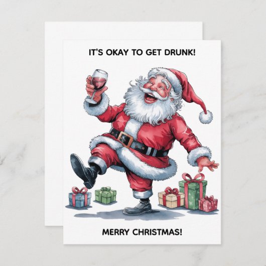 Het Is Oké Om Dronken Te Worden™ Platte Notitiekaa Notitiekaartje (Voorkant / Achterkant)